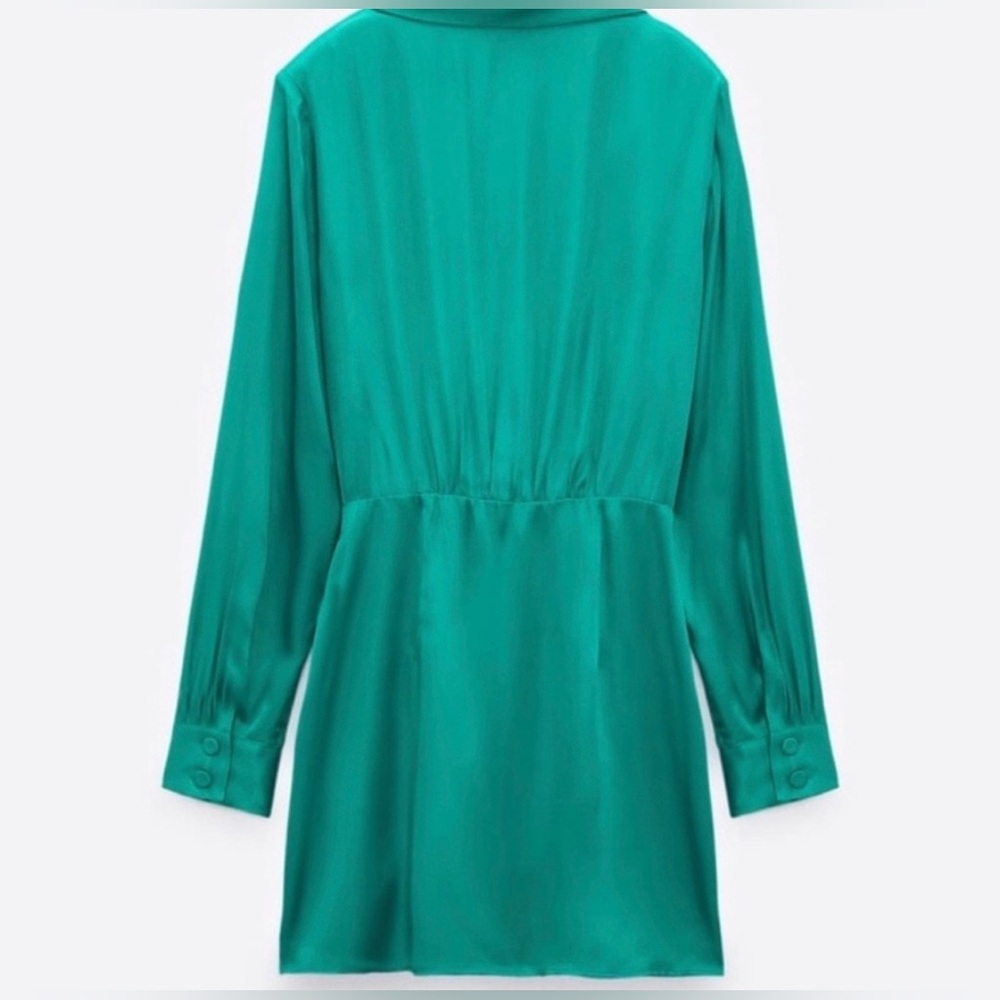 ZARA SATIN WRAPPED AND BUTTONS DRESS 🟡🟡BLOGGER FAV🟡🟡 - Picture 9 of 10